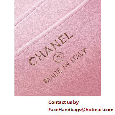 Chanel Lambskin, Resin  &  Gold-Tone Metal Clutch with Chain Bag AP3213 Pink 2025